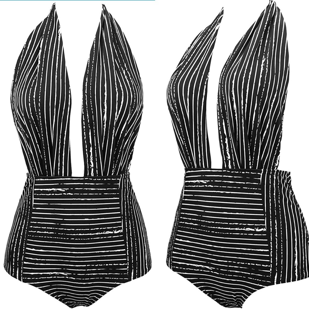 New! High Waisted One Piece Swimsuit Medium